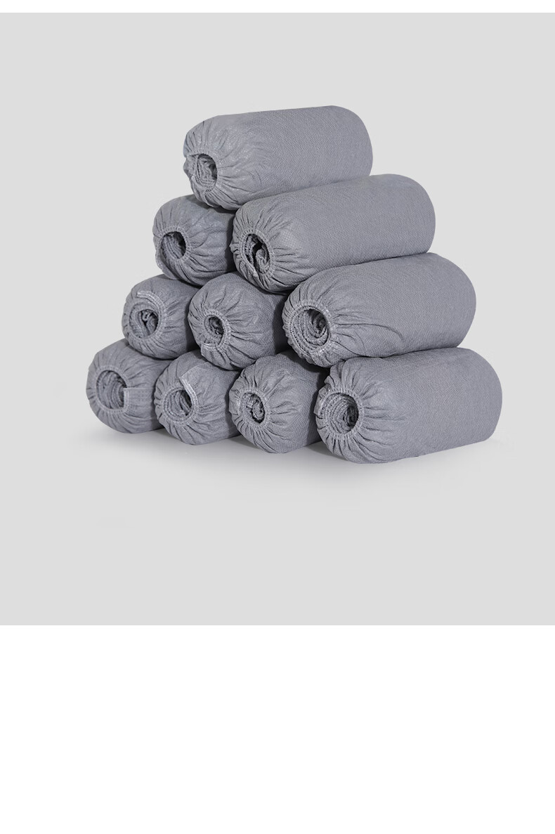 Mulang Thickened Non-Woven Disposable Shoe Covers Wear-Resistant Dustproof Breathable Indoor Factory Laboratory Foot Covers Gray 100pcs One Size Extra Thick 16