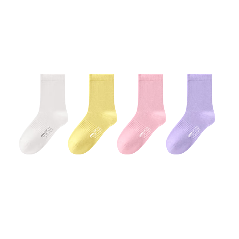 JD Original Children's Spring And Summer Socks, Thin Antibacterial Combed Soft Cotton Bare Ammonia Mid-Calf Floor Socks for Girls, 18-20CM