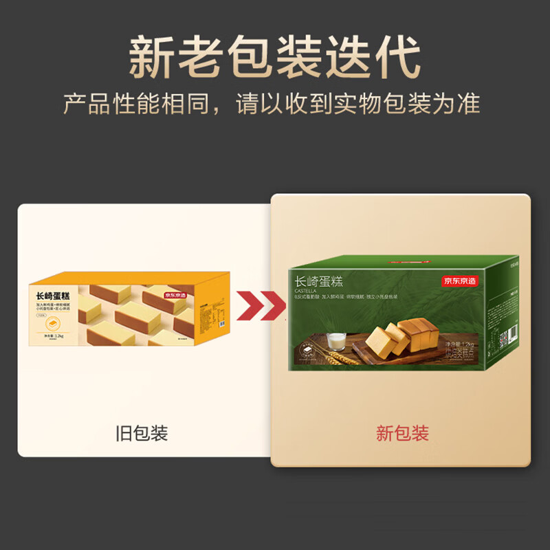 京东京造 长崎蛋糕1.2kg早餐面包休闲零食品独立包装年货礼盒节日送礼老人