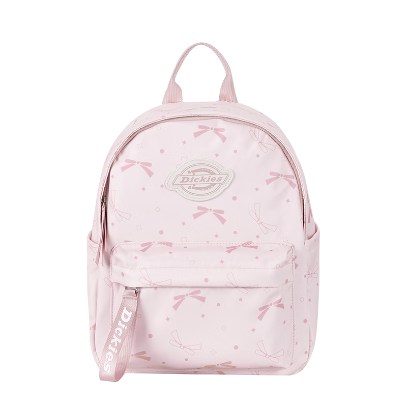 Dickies Women's Backpack Mini School Bag Pink Bowknot for High School and College Students Commuting and Classes
