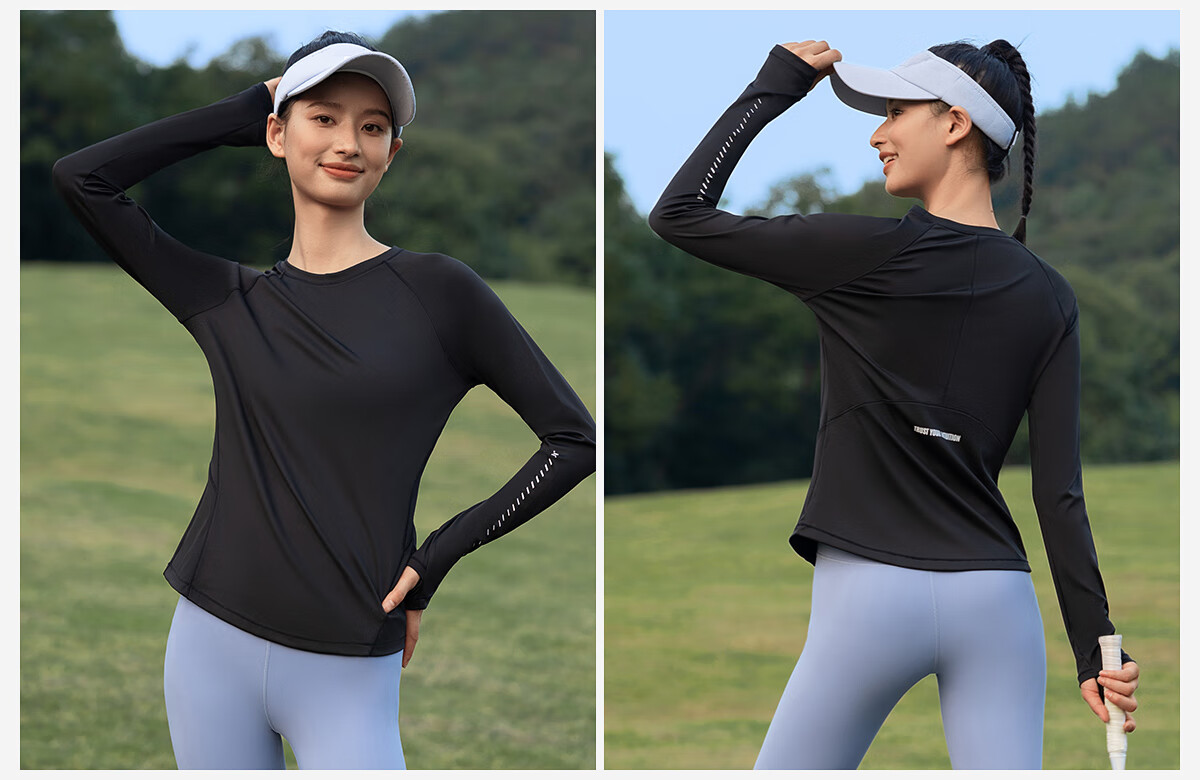 361° Women's Sports Long Sleeve Yoga T-Shirt Autumn Quick-Dry Loose Running Fitness Top 9