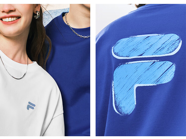FILA FUSION Fashion Brand Zhang Hao Couple Knit Short Sleeve Shirt 2026 Spring Casual Loose Pure Cotton T-Shirt 33