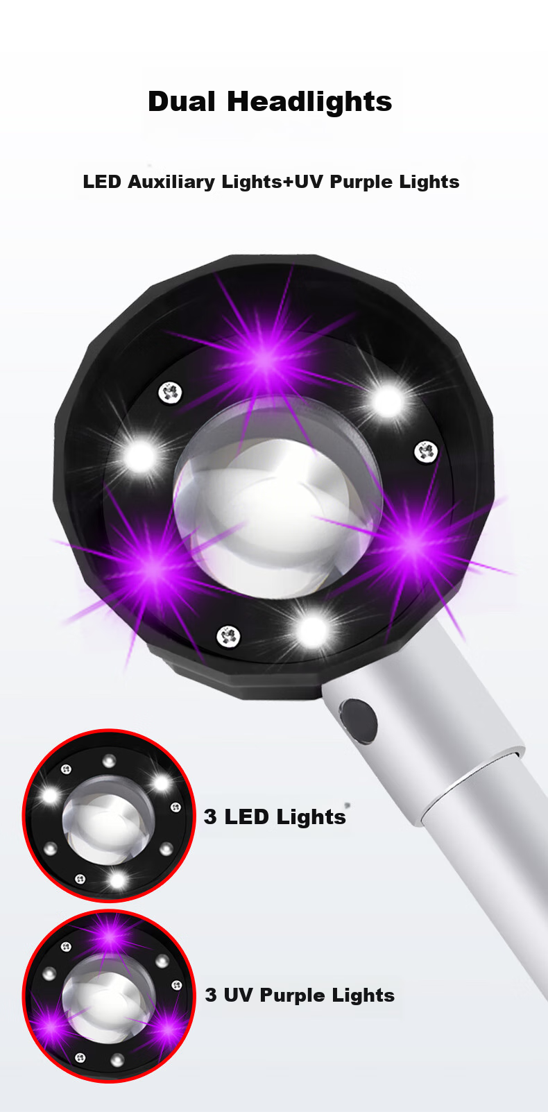 MIXOUT Large-Diameter Magnifying Glass with High Magnification, High-Definition Scale for Alcohol, Tobacco And Jewelry Inspection with LED And UV Light 8