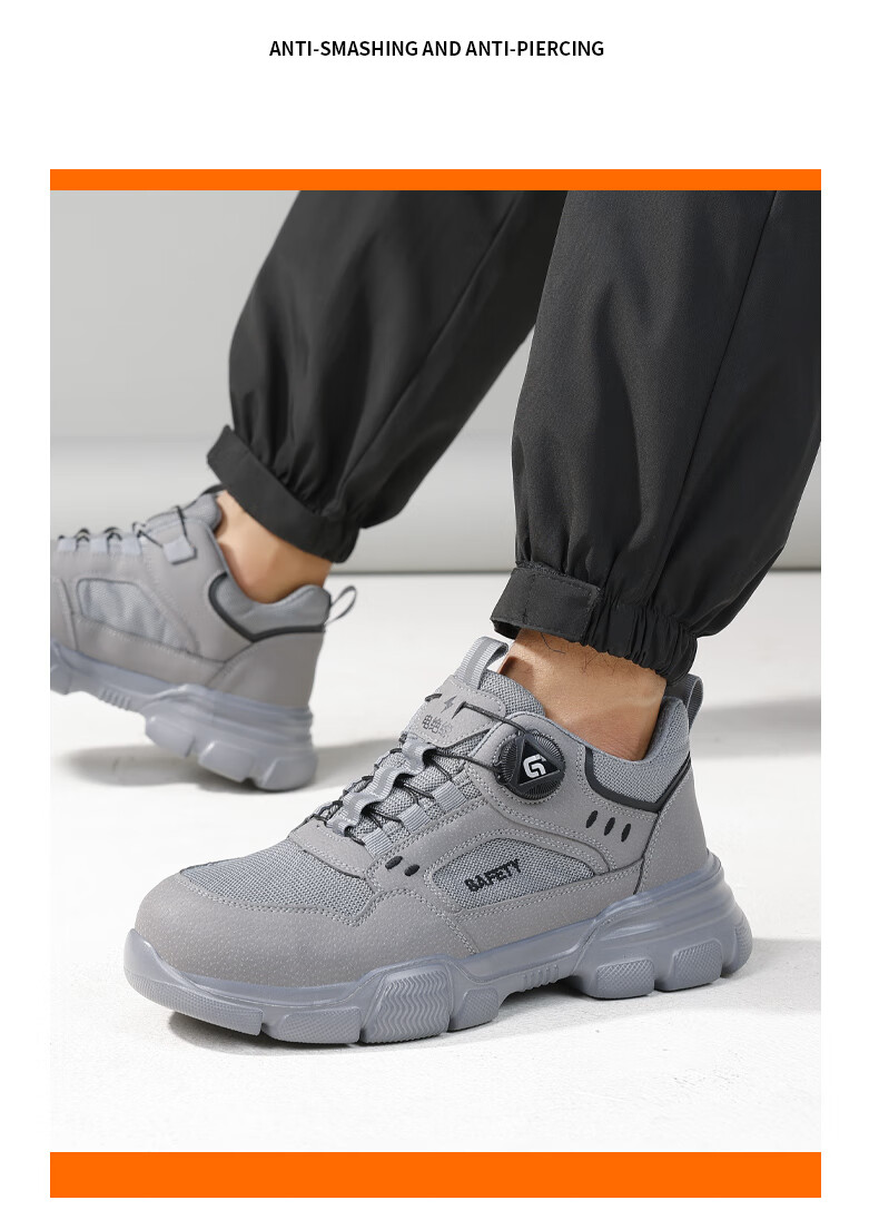Fumeier Safety Shoes for Men, Breathable Insulated Electrician Anti-Smashing Puncture-Resistant Ultra-Light Comfortable Work Safety Shoes F155YKV Size 44 2