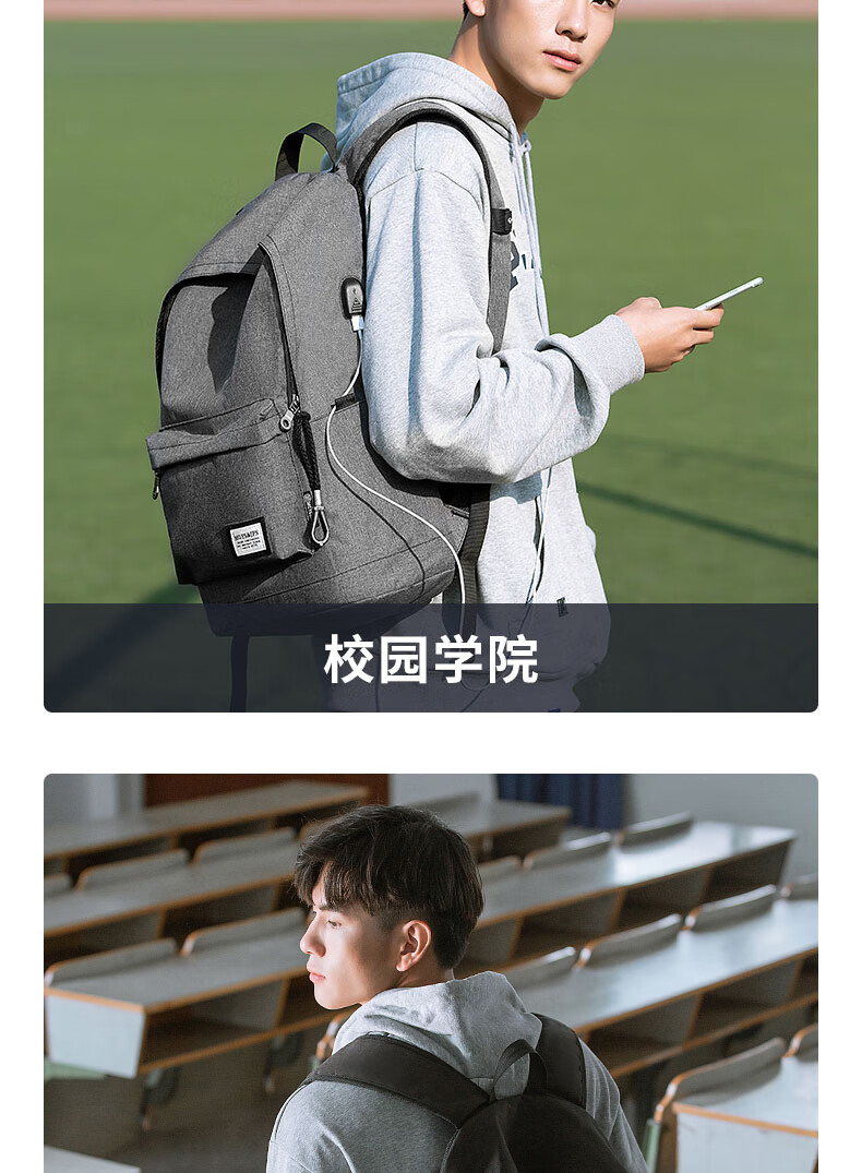 JAJALIN Outdoor Backpack Double Shoulder Hiking Bag Large Capacity Travel Bag for Men Women Students Children Gray 9
