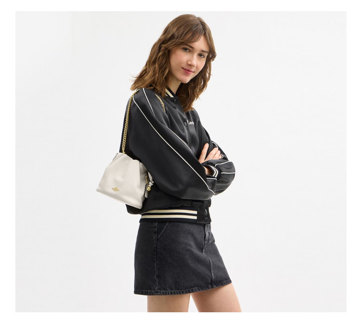 COACH Women's FAYE Classic Logo Denim Mini Shoulder Crossbody Bag Indigo CDE32 4