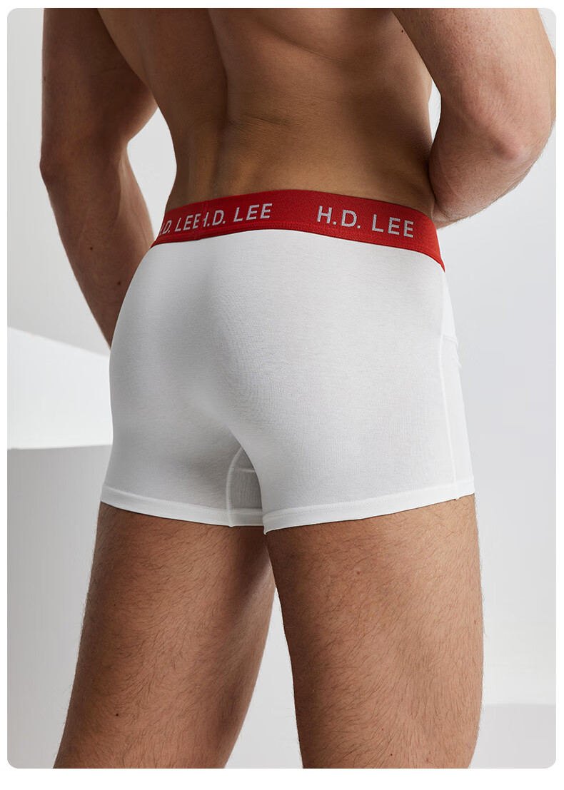 Lee Men's Underwear [Ben Ming Nian Qi Ji Red] Pure Cotton Boxer Briefs 7A Antibacterial Men's Four-Corner Shorts 13