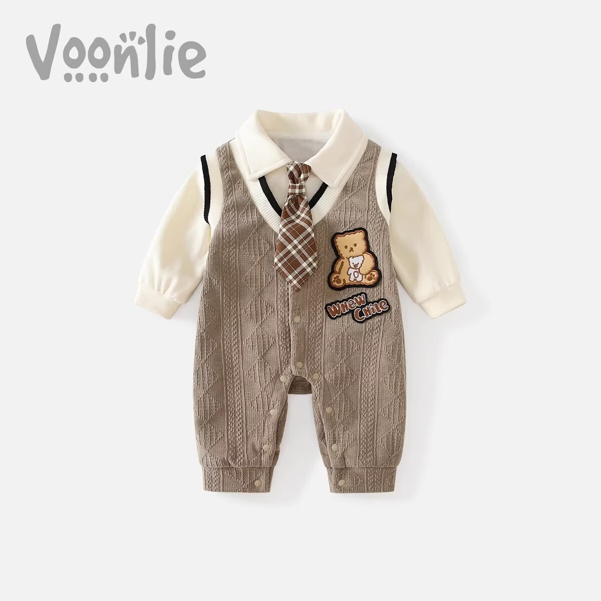 VOONLIE Baby Clothes Spring Newborn Boys Romper Full Moon Hundred Days Outing Gentleman First Birthday Jumpsuit Spring Autumn