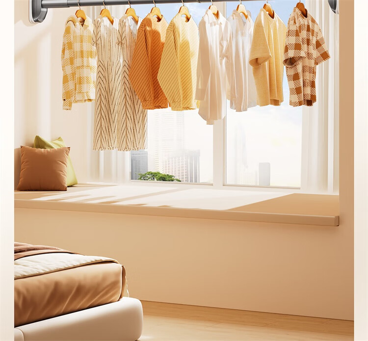 Submarine No-Drill Telescopic Clothes Drying Rod Shower Curtain Rod 304 Stainless Steel Balcony Wardrobe Clothes Rack Support 70-120cm 15