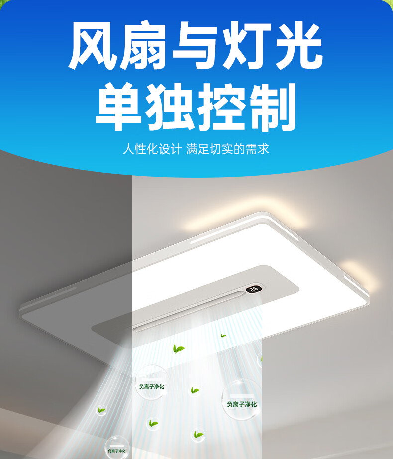 Great Wall LED Bladeless Ceiling Fan Light 2026 Model Simple Living Room Bedroom Dining Room Zhongshan Integrated Fan Lamp 7