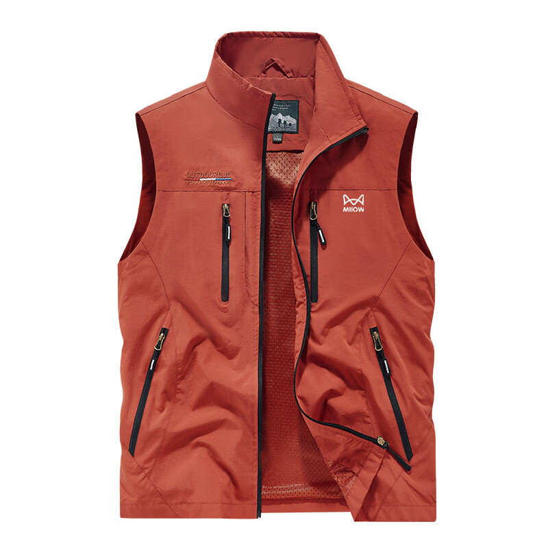 Miiow Men's Autumn Winter Casual Loose Fleece-Lined Thickened Outdoor Vest Navy Blue Fleece XL 6