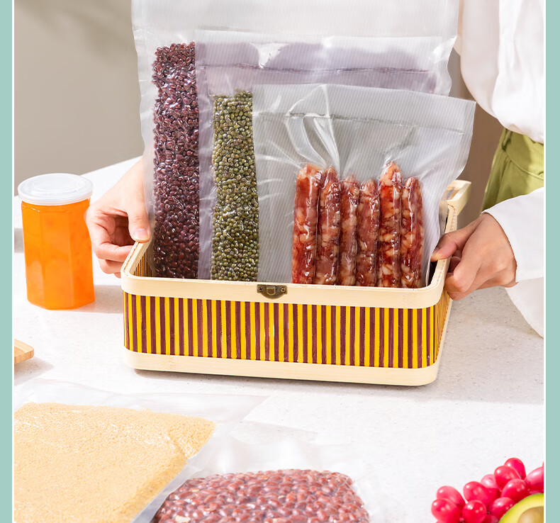Deli Vacuum Sealer Machine Household Commercial Food Vacuum Packaging Bags Food-Grade Safety Material 15cm*20cm/50pcs 2