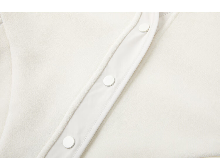 Dme Women's Winter Warm 460G Double-Sided Fleece V-Neck Loose Drawstring Trim Snap Button Coat 15