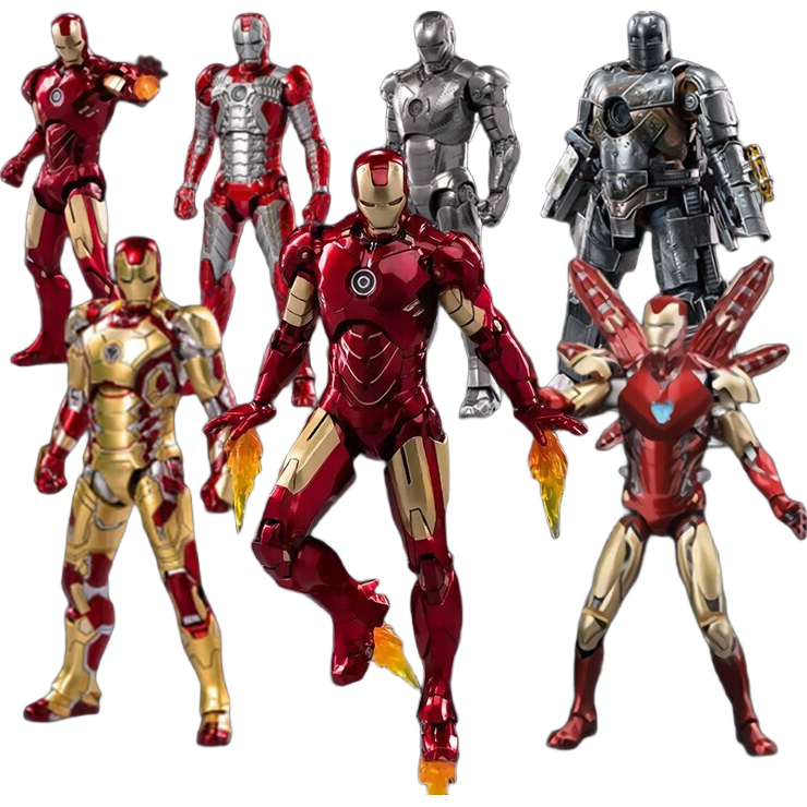 Iron Man Gena Ku MK5 Holographic Set Action Figure Model Commemorative Edition Birthday Gift