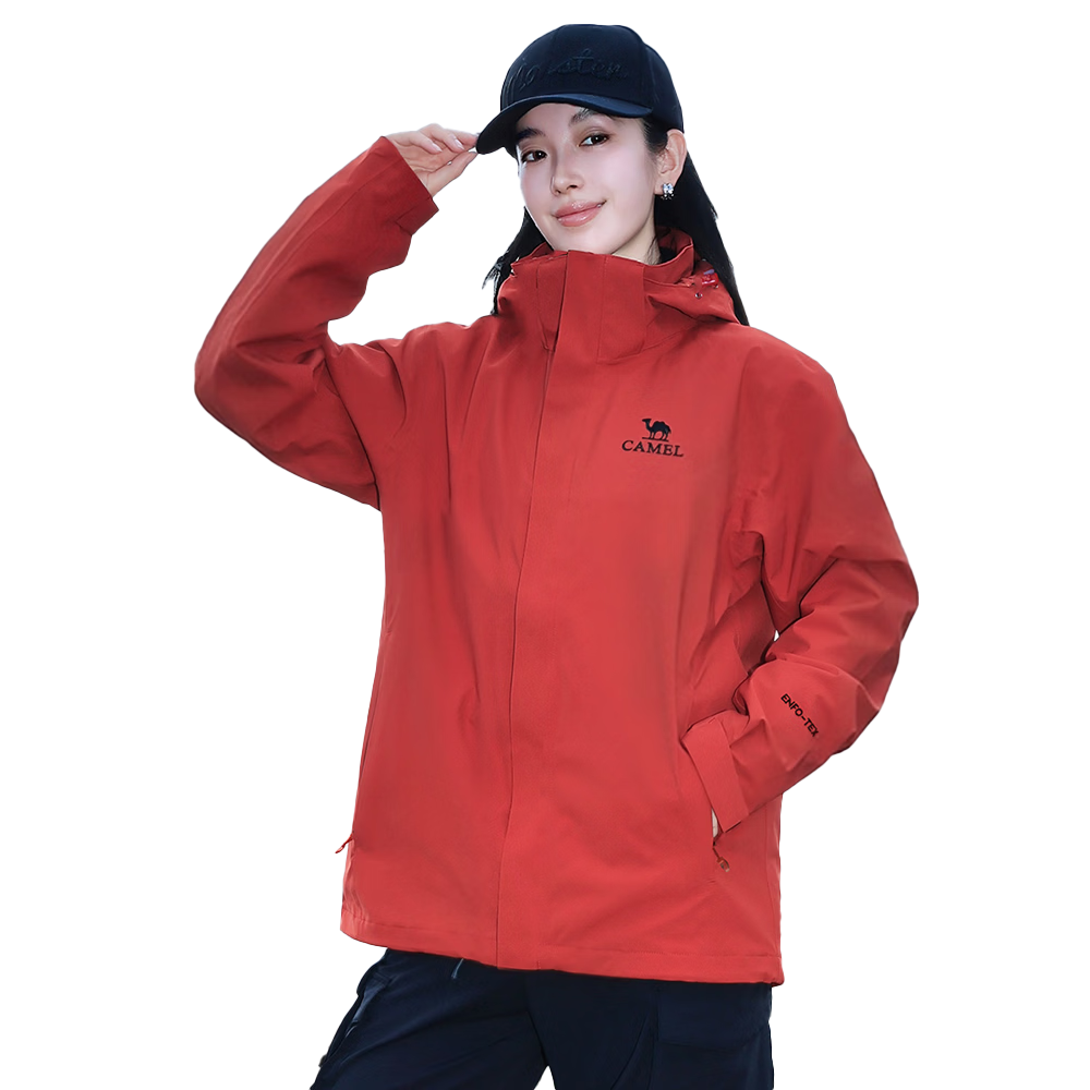 Camel Women's 3-in-1 Detachable Fleece Lined Waterproof Windproof Spring Autumn Hiking Jacket for Men and Women