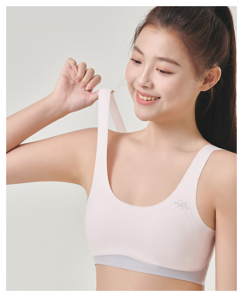 Urban Beauty 2-Pack Girls' Sports Bras Development Period Anti-Shock Vest for 12-16 Year Old Middle School Girls 11