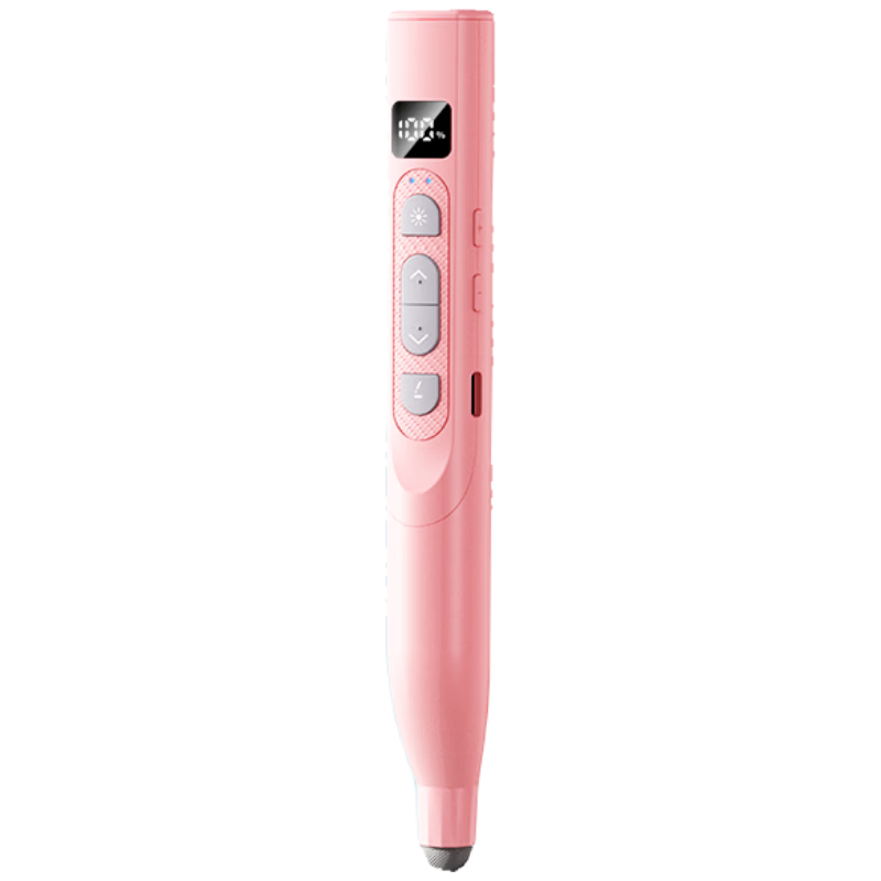 EARISE Q302 Green Light Laser Pointer Telescopic Presentation Remote Multi-Function Writable Compatible with Seewo Whiteboard All-in-One Countdown One-Key Hyperlink Laser Presenter Pink