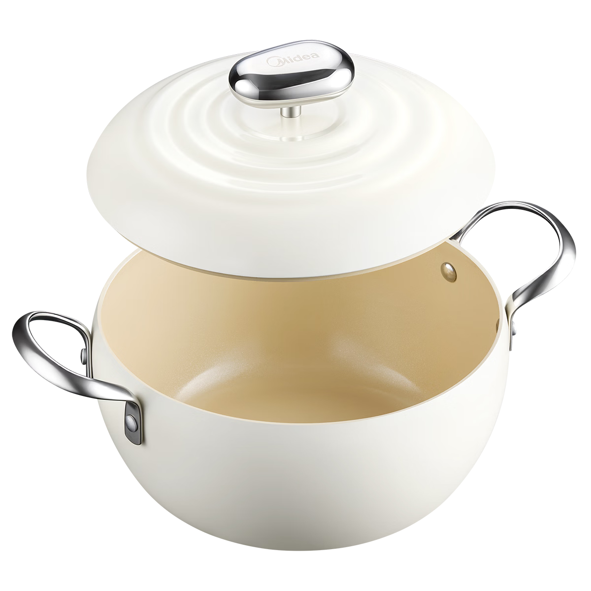 Midea Titanium Ceramic Non-Stick Soup Pot Pressure Stew Cooker Multi-Use Gas and Induction Hot Pot
