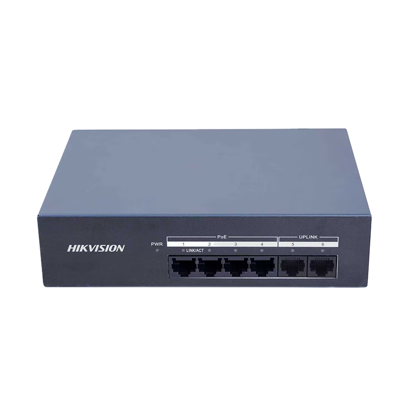HIKVISION 6-Port Gigabit PoE Switch Metal Case Cooling Unmanaged Network Extension Home Network Hub Security Surveillance Network Splitter