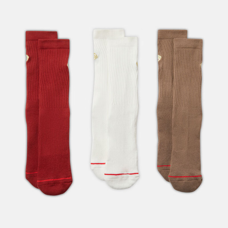 Jordan Unisex Sports Socks Year of the Horse Limited Edition Quick-Dry Breathable 3-Pack New Year Red Socks IR0197-900 Multi-Color Size S