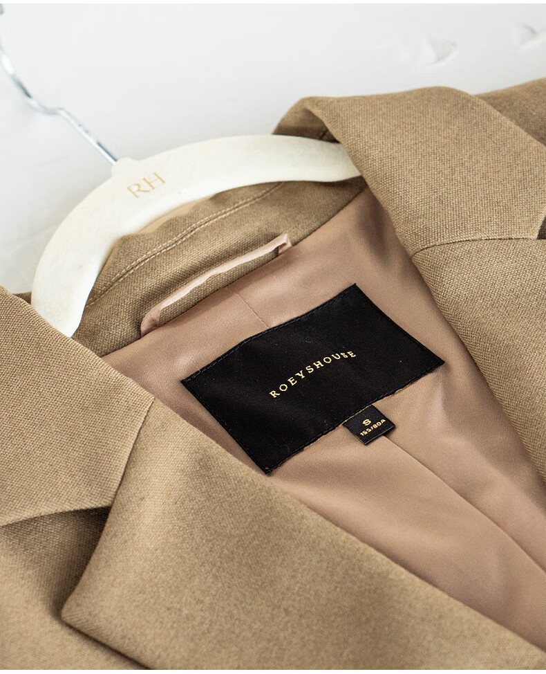ROEYSHOUSE Women's Slim Fit Commuter Blazer 2026 Spring Professional Lightweight Suit Jacket 10135 Khaki L 12