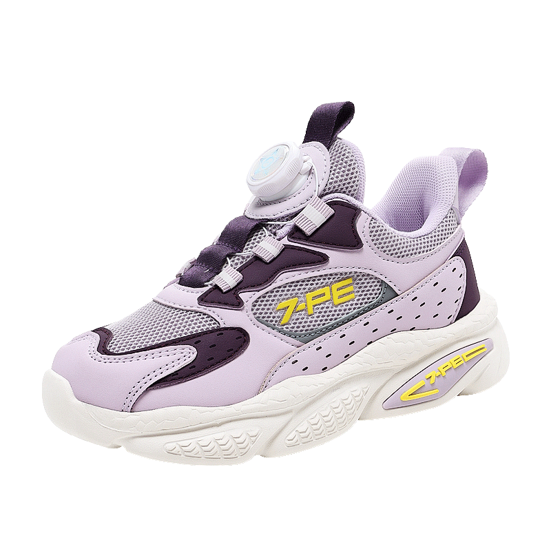 7-PE Girls' Shoes Spring 2026 New Breathable Mesh Running Shoes Non-Slip Soft Sole Casual Kids Sports Sneakers