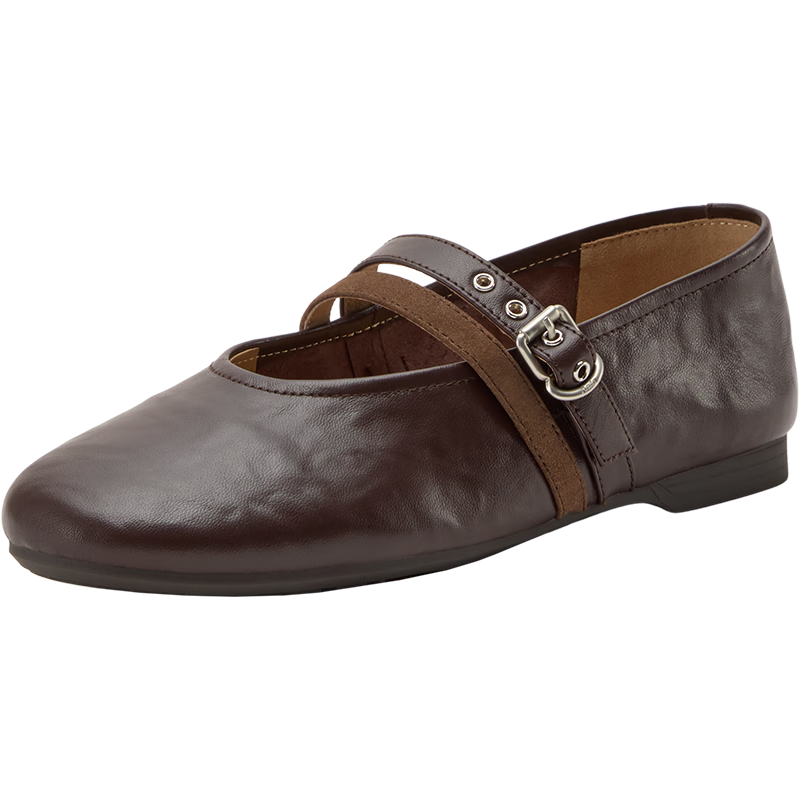 Bata Twin Secret Mary Jane Shoes for Women 2026 Spring Casual Lambskin Soft Sole Flats AUO15AQ6