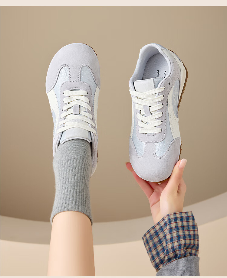 Zhuoshini Casual Purple Puppy 2026 New Women's Height Increasing Trainer Versatile Sports Casual Shoes Gray Purple Size 37 12