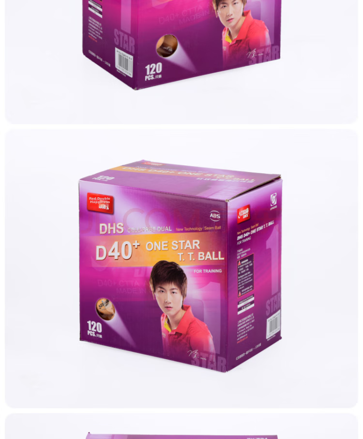DHS Table Tennis One-Star 40+ Competition ABS Training Ping Pong Balls, 120 Pieces Economical Pack, Yellow 5