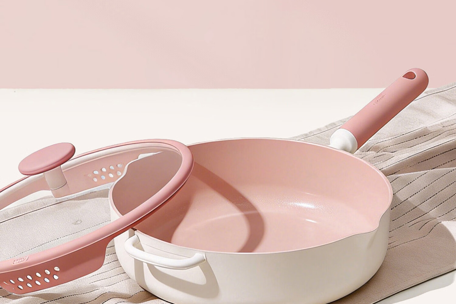 Carote Ceramic Non-Stick Frying Pan Wok 32cm, Household Induction Gas Stove Compatible, Fluorine-Free Coating 3