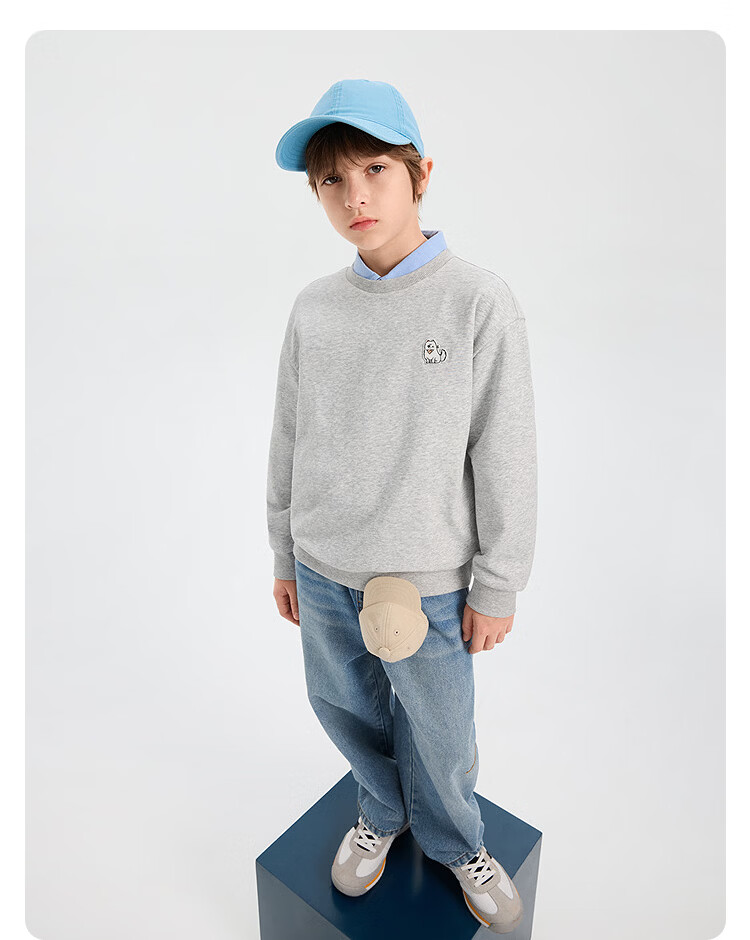Balabala Kids Sweatshirt Long Sleeve Boys 2026 New Spring Versatile T-Shirt Girls Top Youth Base Shirt 12