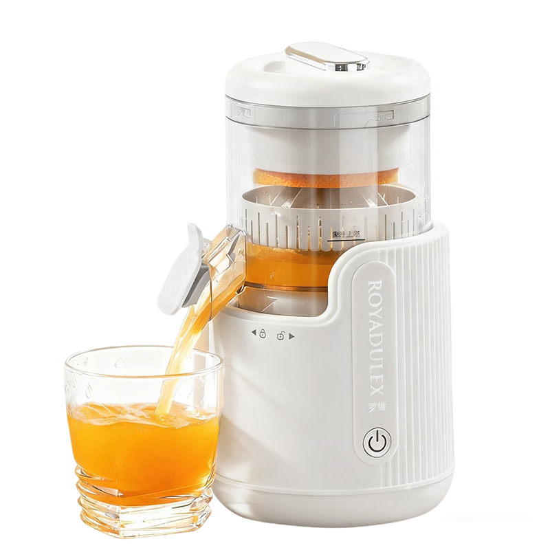 Loya Juicer Pulp Separation Fully Automatic Small Household Juicer Electric Orange Juicer Portable Wireless No-Filter Press Juicer White (Double Screw Press)