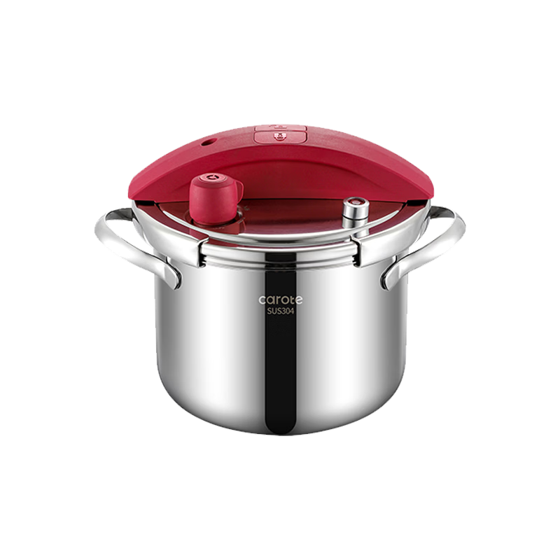Carrot Pressure Cooker 4L Explosion-Proof Household Thickened 304 Stainless Steel One-Press Open Compatible with Gas and Induction Cooktops