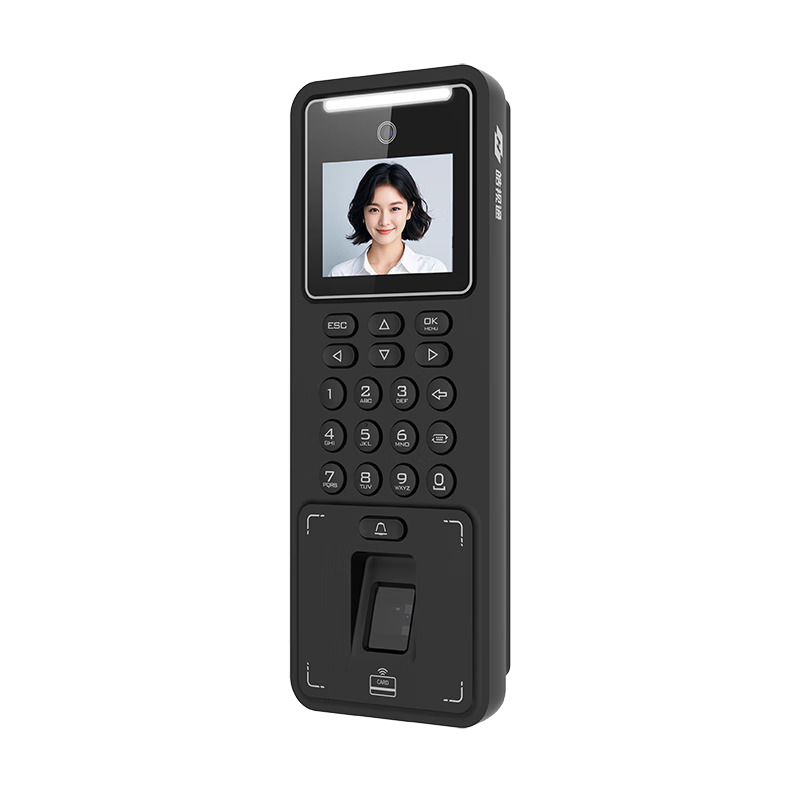 HIKVISION's Haoshitong Access Control Facial Recognition All-In Machine for Attendance Check-In, Face Recognition, Fingerprint Scanning, Card Swiping, Office And Enterprise Network-Cable Connected 2.4-Inch Device Supporting Electromagnetic Lock