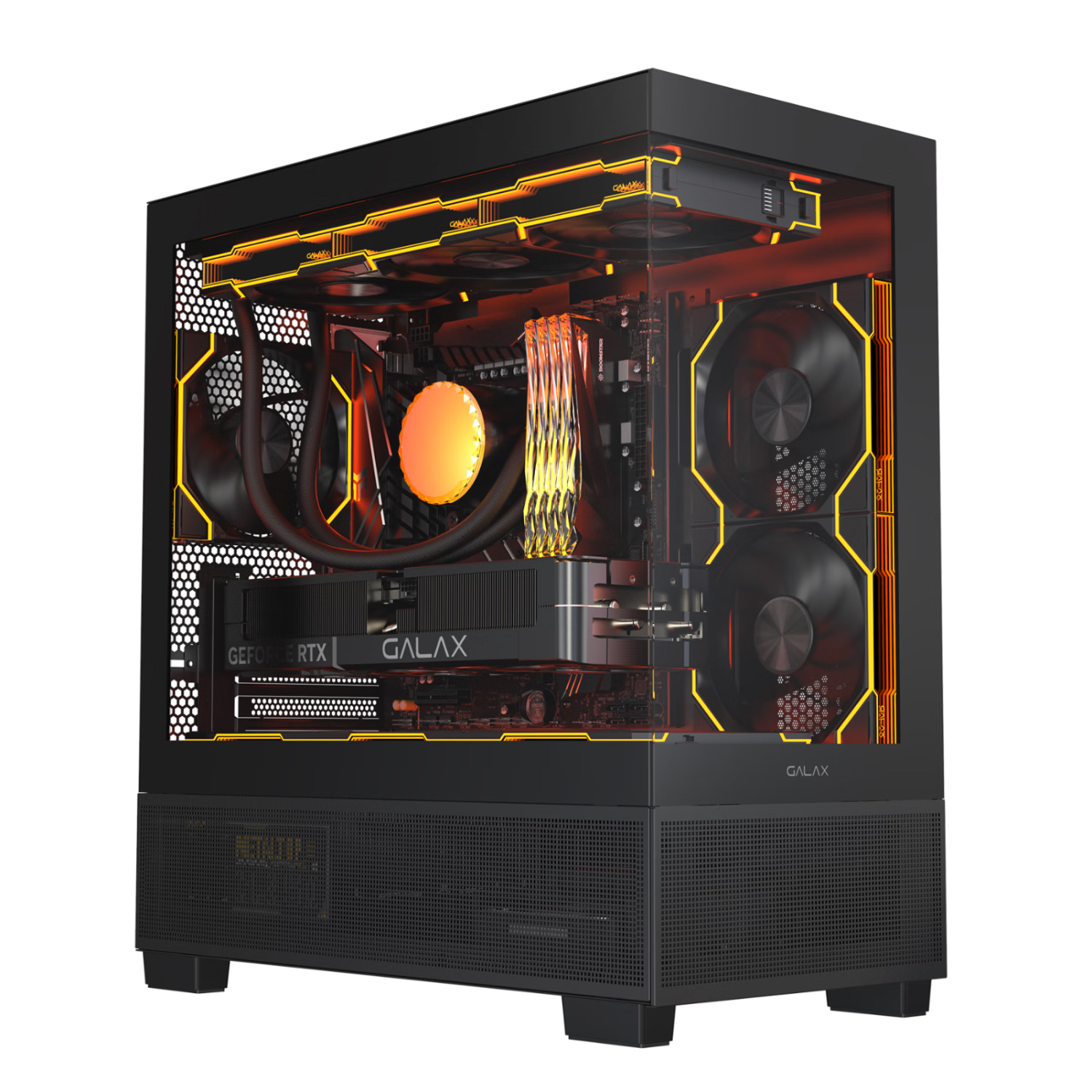 GALAX Phantom V5 Seaside Desktop Computer Case / Supports 360mm Water Cooling / M-ATX Motherboard / Airflow Case / 5 Slots for Thick Graphics Cards / GPU Length Limit 400mm