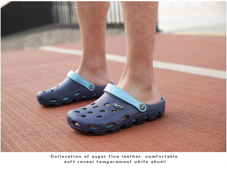 Warrior Casual Couple Slippers, Breathable Outdoor Versatile Closed-Toe Beach Shoes, Lightweight Perforated Sandals, 049 Red, Size 40 12