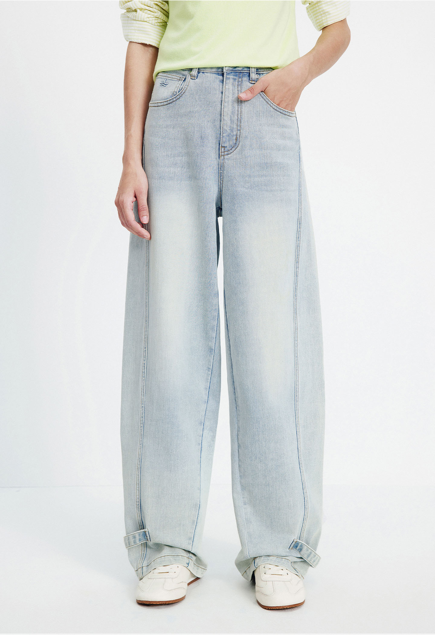Navigare Italy Small Sailboat 26th Spring Summer New Skin-friendly Wide-leg Denim Workwear Cargo Pants 2312576503 1