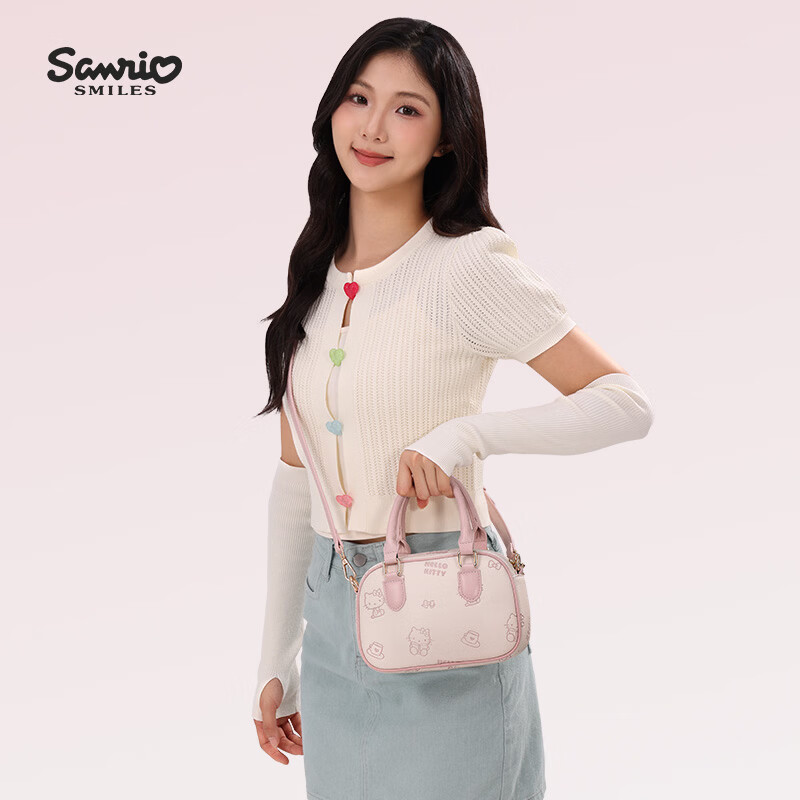 SANRIO Hello Kitty Boston Pillow Bag New Shoulder Crossbody Bag Versatile Commuter Bag New Year Gift