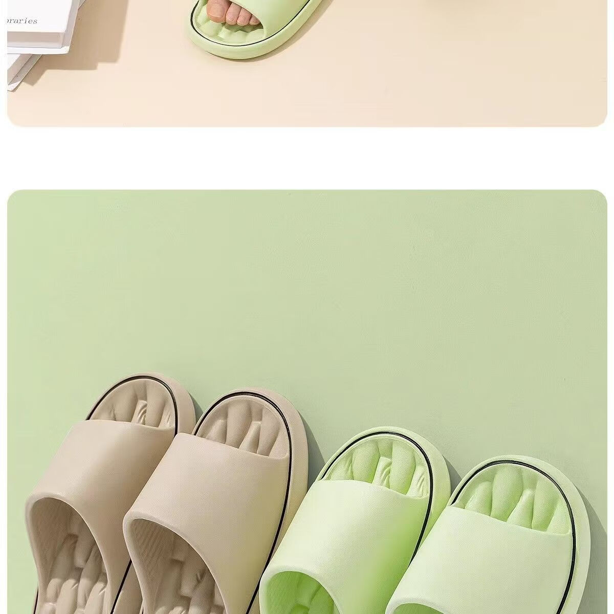Seven-Color Spun Men's Slippers Soft Sole Home Casual Couple Bathroom Shower Non-Slip Thick Sole Outdoor Women's Sandals Gray Size 42-43 11