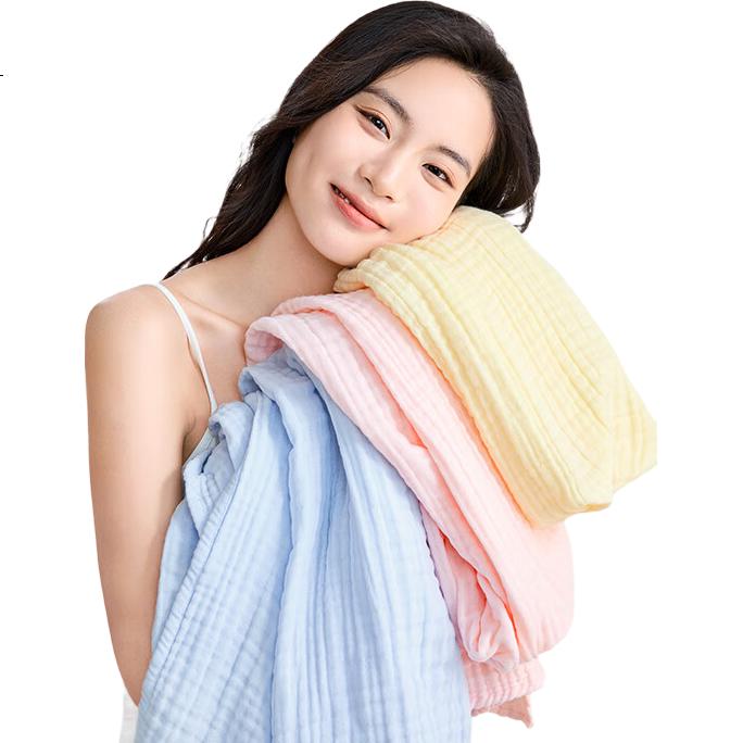 PurCotton Полотенце банное, 100% хлопок, быстро впитывающее, четырехслойное, антибактериальное, противопылевое, 80x140 см, цвет "Хлопковая конфета" - желтый