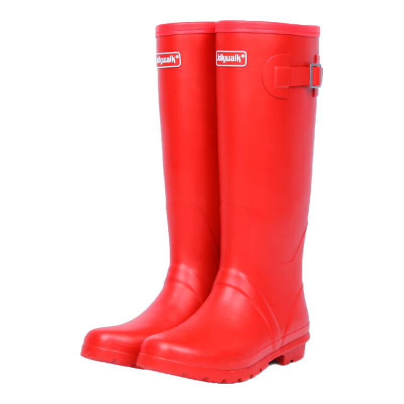 Jolly Walk Women's Fashion Boots, High-Top Boots, Non-Slip Rain Boots, Waterproof Rain Boots, Riding Boots JW113 Red 38