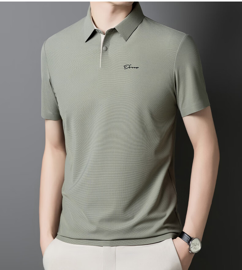 TUCANO Men's Short Sleeve Polo Shirt Summer Breathable Business Collar Casual Ice Silk Quick-Dry Top 8