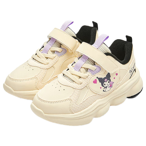 Balabala Kids Sports Shoes Girls Kuromi 2025 New Autumn Winter Dad Sneakers Sanrio Fleece Fashion