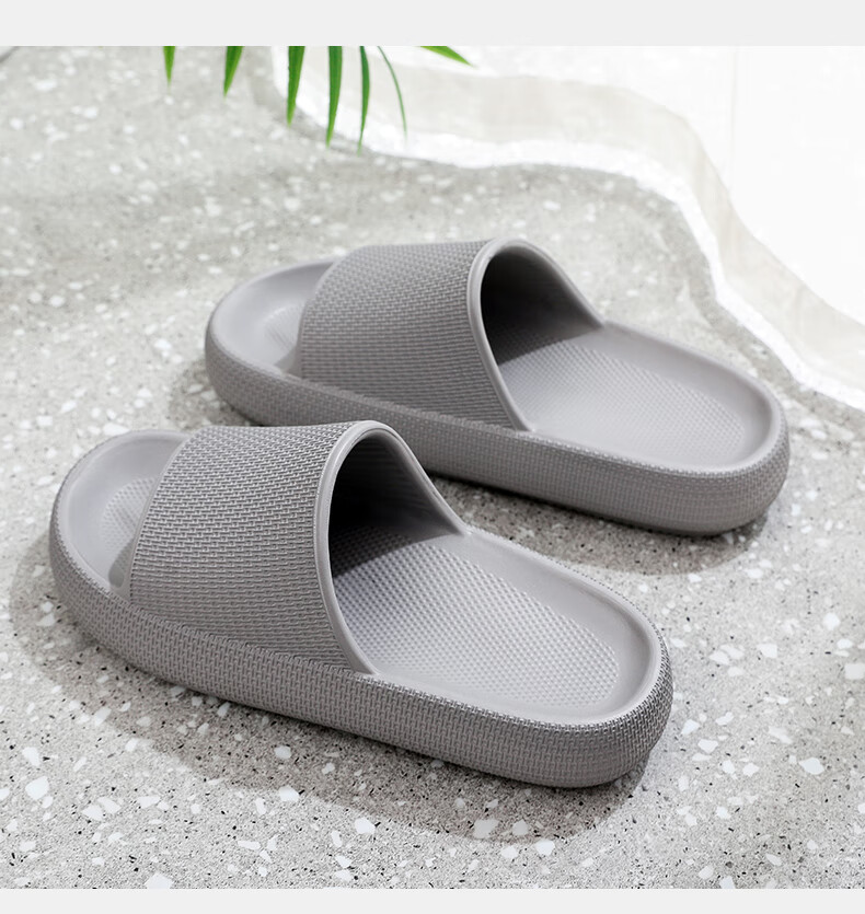 XGGC Men's Extra Large Size Thick Sole Soft EVA Indoor Non-Slip Slippers 46-47 Black 4647 5051 Summer 4