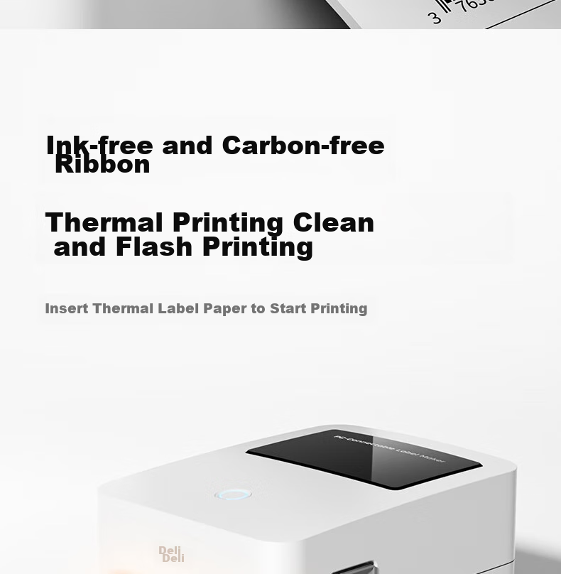 Deli GE350W Thermal Label Printer, Express Delivery Warehouse Logistics Shipping Labels Fixed Assets, 80mm Commercial Office Printing Adhesive Barcode Printer, Mobile Bluetooth Versio 15