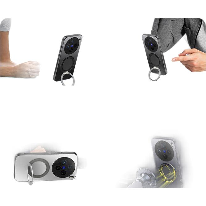 HOLDZU Чехол-книжка для Vivo X200S, магнитный, противоударный, с подставкой, звездное серебро