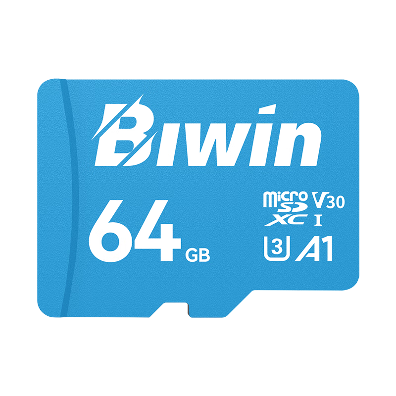 BIWIN 64GB TF (MicroSD) Memory Card, C10 U3 V30 A1 MS100 Storage Card, Read Speed 100MB/s, Compatible with Dash Cams/Security Cameras