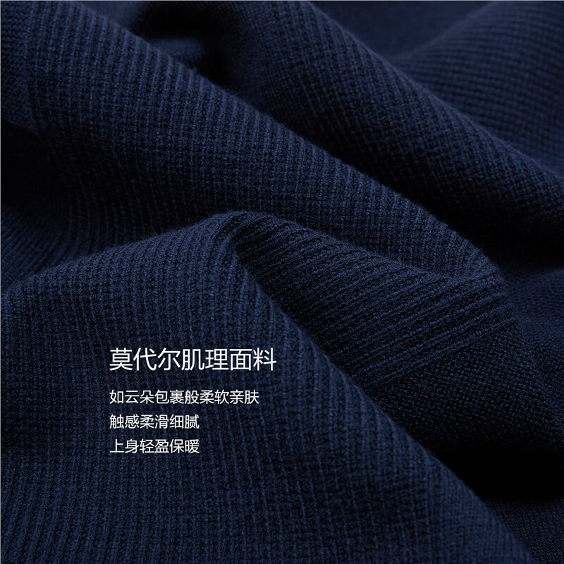 Giordano Designer Men's Knitwear Autumn Winter New Patchwork Textured Crew Neck Blended Wool Sweater 18055805