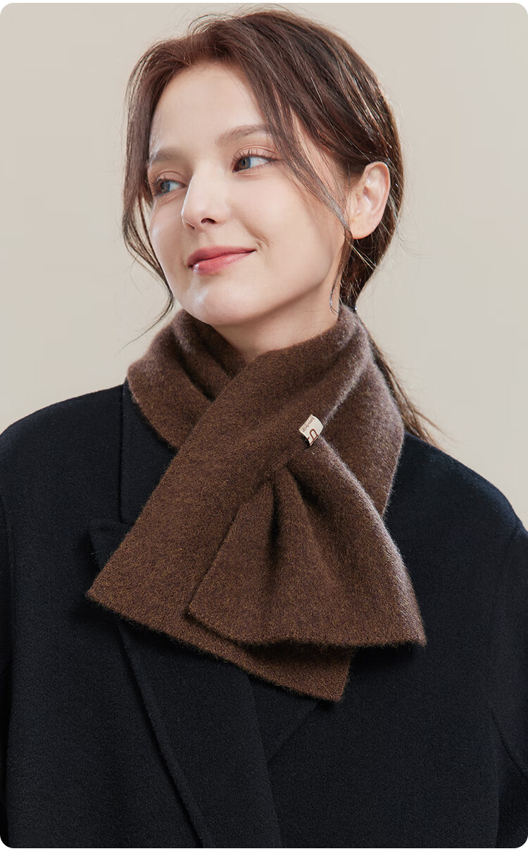 JIUMU 100% Cashmere Small Scarf for Women Autumn Winter Warm Neck Warmer Gift Box for Girls and Moms Birthday Present 21