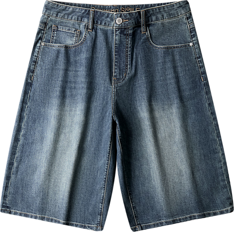 HLA Hailan Home Men's Denim Shorts 26 Mountain Series Embroidered Summer Shorts for Men